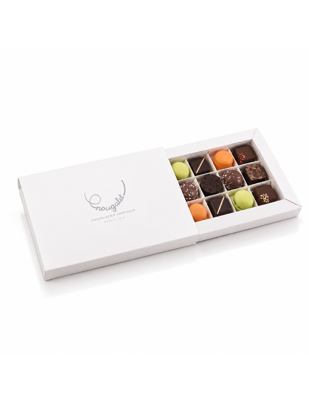 Étui fourreau 15 chocolats - Mini macaronias